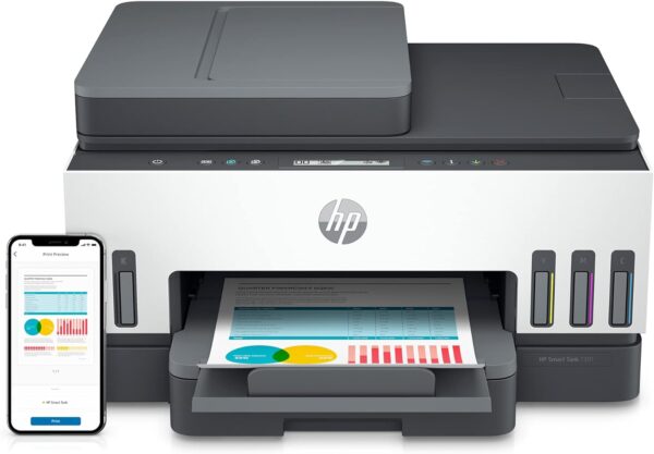 HP Smart -Tank 7301 Wireless All-in-One Cartridge-free Ink Printer, up to 2 years of ink included, mobile print, scan, copy, automatic document feeder (28B70A), Gray - Image 8