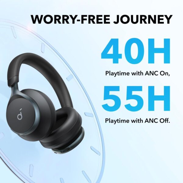 Space One Active Noise Cancelling Headphones by Anker - 40H Playtime, LDAC Hi-Res Audio, Bluetooth 5.3, Clear Calls - Image 6