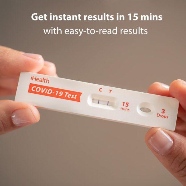 iHealth COVID-19 Antigen Rapid Test, 1 Pack, 5 Tests Total, FDA EUA Authorized OTC at-Home Self Test, Results in 15 Minutes with Non-invasive Nasal Swab, Easy to Use & No Discomfort - Image 3