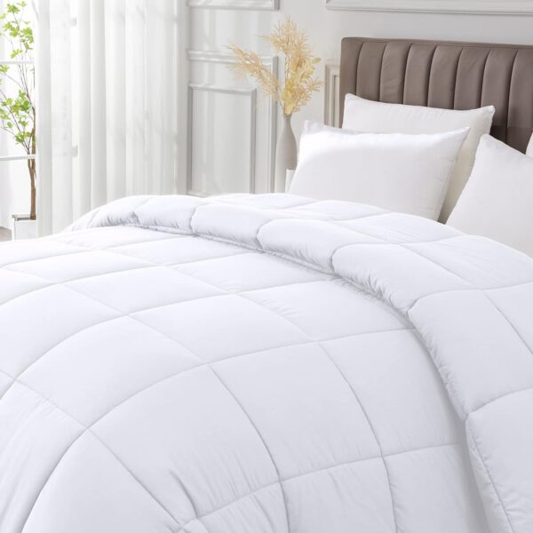 MATBEBY Queen Size Comforter Duvet Insert - All Season White Quilted Down Alternative Bedding Comforter with Corner Tabs - Winter Summer Fluffy Soft - Machine Washable - Image 9