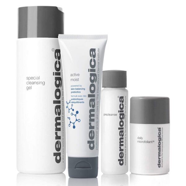 Dermalogica Healthy Skin Essentials Set - Includes: Face Wash, Face Moisturizer, Precleanse, and Face Exfoliator - Maintain Bright, Smooth, Healthy Skin - Image 2