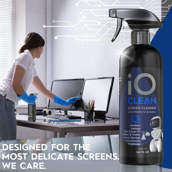 Screen Cleaner Spray (16oz) – Best Large Cleaning Kit for LCD LED OLED TV, Smartphone, iPad, Laptop, Touchscreen, Computer Monitor, Other Electronic Devices – Microfiber Cloth Wipes and 2 Sprayers - Image 7