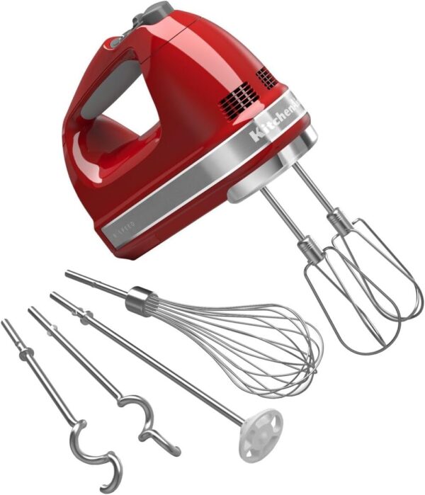 KitchenAid 9-Speed Hand Mixer + Variable Speed Corded Hand Blender Bundle | Empire Red - Image 3