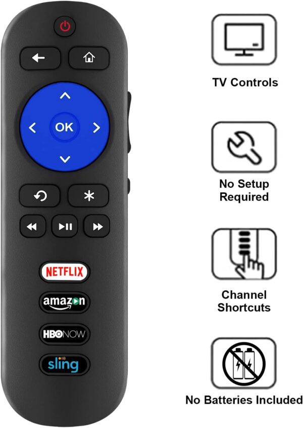 Pack of 2 Replacement Remote Compatible with All TCL Roku TV Remote, RC280 RC282 Remote for TCL 28 32 40 43 48 49 50 55 65 75 85 inch Smart Roku TV, No Setup & Pair Requried - Image 9