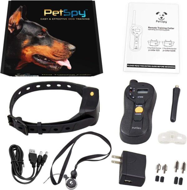 PetSpy P620 Dog Training Shock Collar for Dogs with Vibration, Electric Shock, Beep; Rechargeable and Waterproof Remote Trainer E-Collar - 10-140 lbs (One Dog) - Image 5