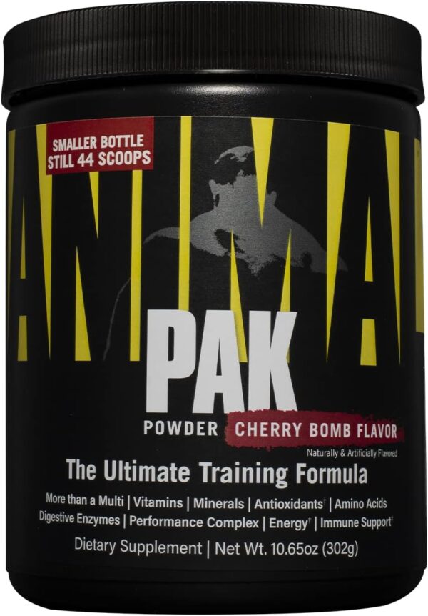 Animal Pak – Convenient All-in-One Vitamin & Supplement Powder – Zinc, Vitamins C, B, D, Amino Acids and More – Sports Nutrition Performance Multivitamin for Women & Men – 44 Scoops, Cherry Bomb - Image 2