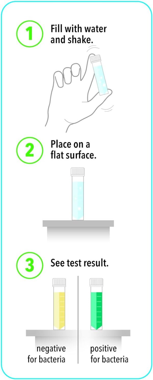 Safe Home DIY Bacteria in Drinking Water Test Kit – Detects 50 Different Species of Coliform Bacteria as Fast as 24-Hours – Single Pack - Image 4