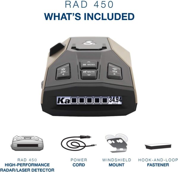 Cobra RAD 450 Laser Radar Detector: Long Range, False Alert Filter, Voice Alert & OLED Display, Black, RAD450 - Image 4