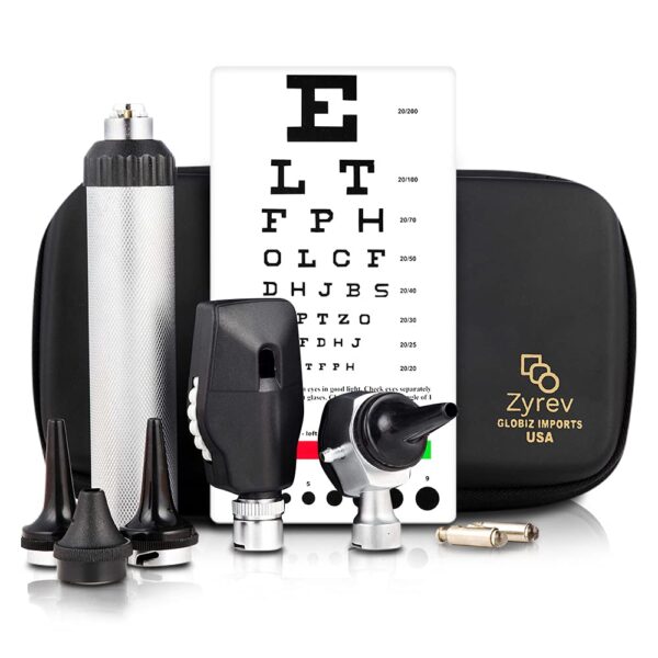 Zyrev Combo Otoscope Oph Set - Multi-Function Otoscope/Opthalmoscope for Ear & Eye Examination with Portable Carry Case, Sight Chart & Replacement Tips (1st Edition) - Image 2