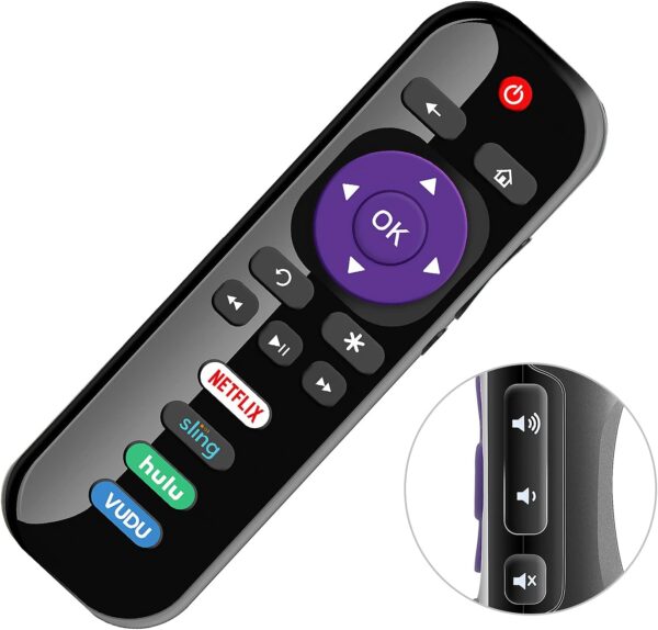 Gvirtue Universal Remote Control RC280 RC282 Replacement for TCL Roku TV Remote Control, for All TCL Roku Smart 4K UHD LED QLED TV with Netflix Sling Hulu Vudu Button - Image 2