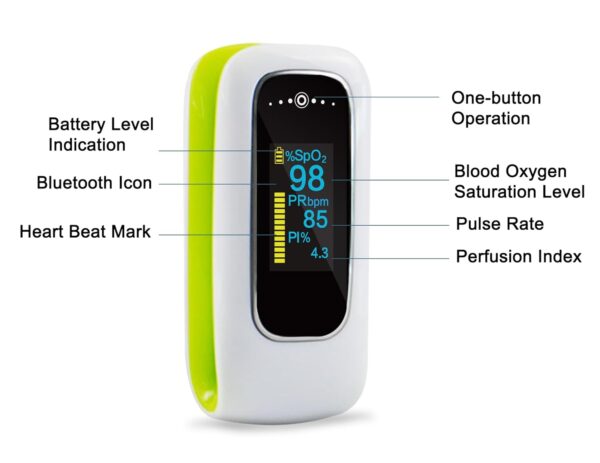 Rechargeable Pulse Oximeter Fingertip,SmileCare Blood Oxygen Meter Finger Oximeter,Bluetooth Oxygen Monitor with Free App iOS & Android - Image 8