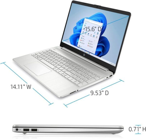 HP Notebook Laptop, 15.6" HD Touchscreen, Intel Core i3-1115G4 Processor, 32GB RAM, 1TB PCIe SSD, Webcam, Type-C, HDMI, SD Card Reader, Wi-Fi, Windows 11 Home, Silver - Image 6