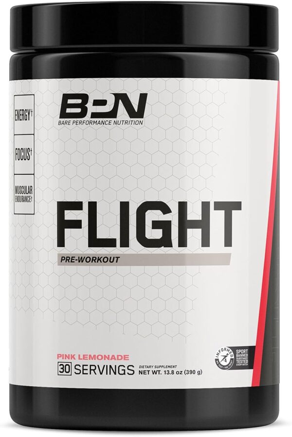 BARE PERFORMANCE NUTRITION, BPN Flight Pre Workout, Strong Increased Energy/Focus, Improved Endurance/Muscle Pumps, Pink Lemonade - Image 2