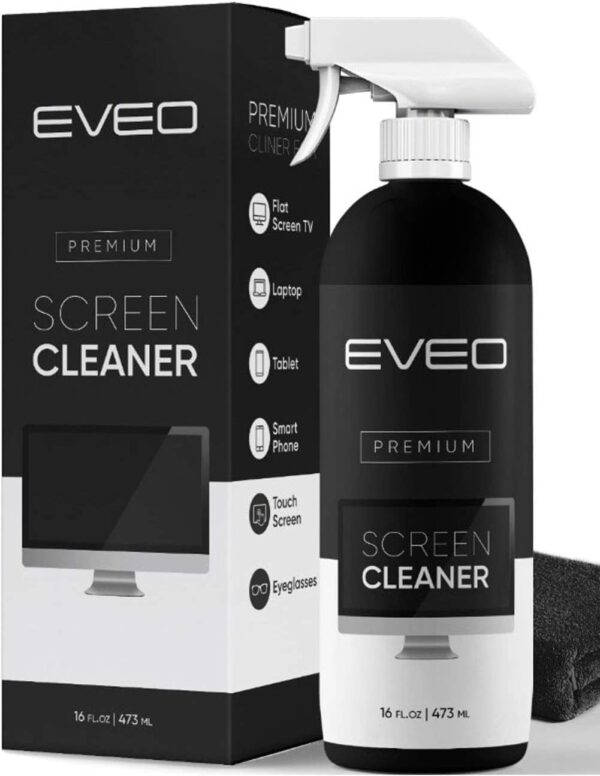 Screen Cleaner Spray (16oz) - Large Screen Cleaner Bottle - TV Screen Cleaner, Computer Screen Cleaner, for Laptop, Phone, Ipad - Computer Cleaning kit Electronic Cleaner - Microfiber Cloth Wipes - Image 2