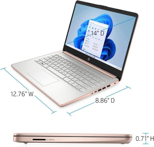 HP Newest 14" Ultral Light Student Laptop, Intel N4120 Quad-Core(> N4020), 8GB RAM, 192GB Storage(64GB eMMC+128GBSD Card), One Year Office 365, WiFi, Webcam, HDMI, USB-A&C, Win 11 - Image 8