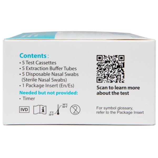 Flowflex COVID-19 Antigen Home Test kit, 1 Pack, 5 Tests Total. FDA EUA Authorized OTC at-Home Self-Test, Non-invasive Nasal Swab, Easy to Use and No Discomfort, Results in 15 Minutes - Image 6