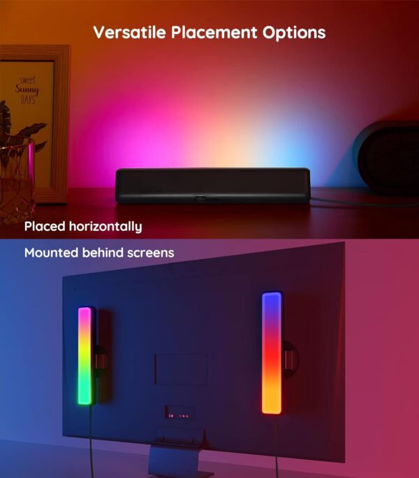 Govee Smart Light Bars, RGBICWW Smart LED Lights with 12 Scene Modes and Music Modes, Bluetooth Color Light Bar for Entertainment, PC, TV, Mood Lighting for Room Decoration - Image 7