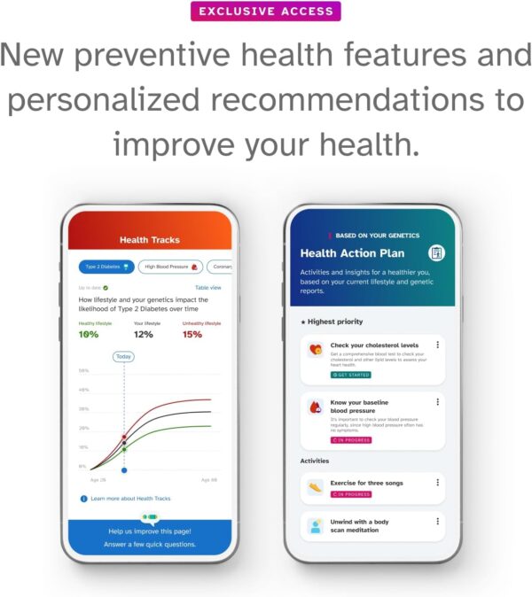 23andMe+ Premium Membership Bundle - DNA Kit with Personal Genetic Insights Including Health + Ancestry Service Plus 1-Year Access to Exclusive Reports (Before You Buy See Important Test Info Below) - Image 3