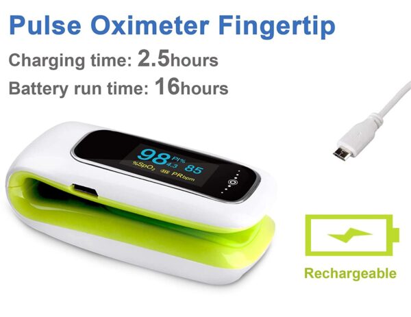 Rechargeable Pulse Oximeter Fingertip,SmileCare Blood Oxygen Meter Finger Oximeter,Bluetooth Oxygen Monitor with Free App iOS & Android - Image 3