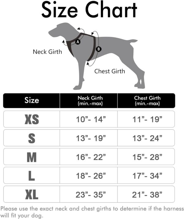 rabbitgoo Dog Harness, No-Pull Pet Harness with 2 Leash Clips, Adjustable Soft Padded Dog Vest, Reflective No-Choke Pet Oxford Vest with Easy Control Handle for Large Dogs, Black, L - Image 3