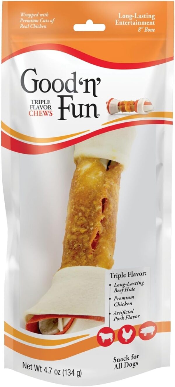 Good 'N' Fun Triple Flavor 8" Bone - Image 2