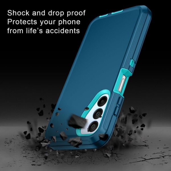 I-HONVA for Samsung Galaxy A15 5G Case Shockproof Dust/Drop Proof 3-Layer Full Body Protection [Without Screen Protector] Rugged Heavy Duty Cover Case for Galaxy A15 5G,Turquoise - Image 5