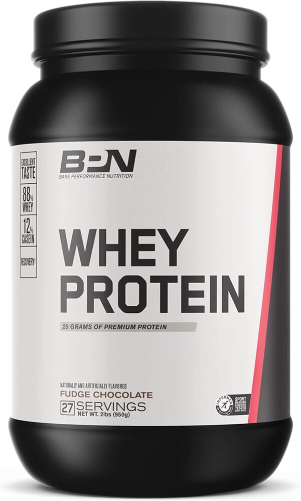 BARE PERFORMANCE NUTRITION, BPN Whey Protein Powder, Whey Protein Concentrate, Native Micellar Casein, Amazing Mixability, Fudge Chocolate - Image 2