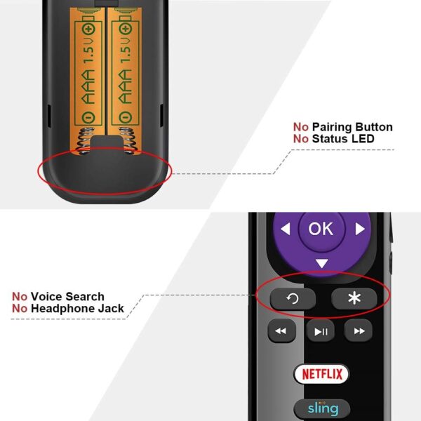 Gvirtue Universal Remote Control RC280 RC282 Replacement for TCL Roku TV Remote Control, for All TCL Roku Smart 4K UHD LED QLED TV with Netflix Sling Hulu Vudu Button - Image 6