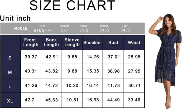 PRETTYGARDEN Women's Floral Wrap V-Neck Midi Dress Short Sleeve Boho Summer Beach Long Dress High Low Hem Smocked Dress Women - Image 7