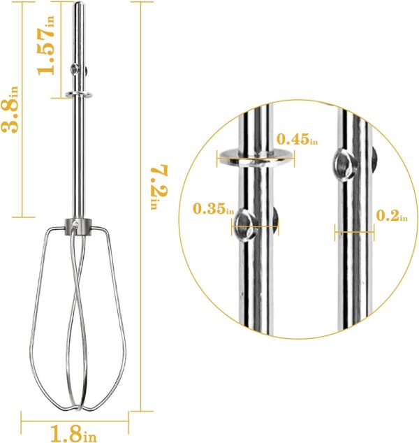 Hand Mixer Turbo Beaters for KitchenAid W10490648,KHM2B, AP5644233, PS4082859 - Image 4