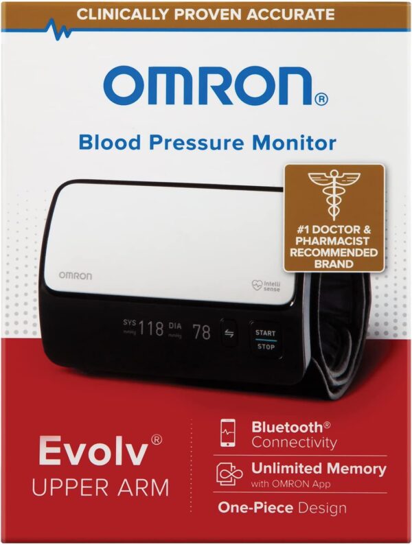 OMRON Evolv Bluetooth Wireless Upper Arm Blood Pressure Monitor with Portable, One-Piece Design. - Image 13