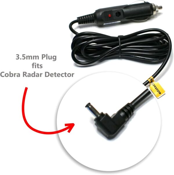 Car Adapter Cable Power Cord for Cobra Rad480i 250 350 450 500g 950 Xrs9955 Spx6655 Spx955 Spx5500 Esd9275 Esd9110 Esd7570 Rad450 Xrs9845 Xrs9880 Radar Laser Detector (6.5 ft Long) - Image 3