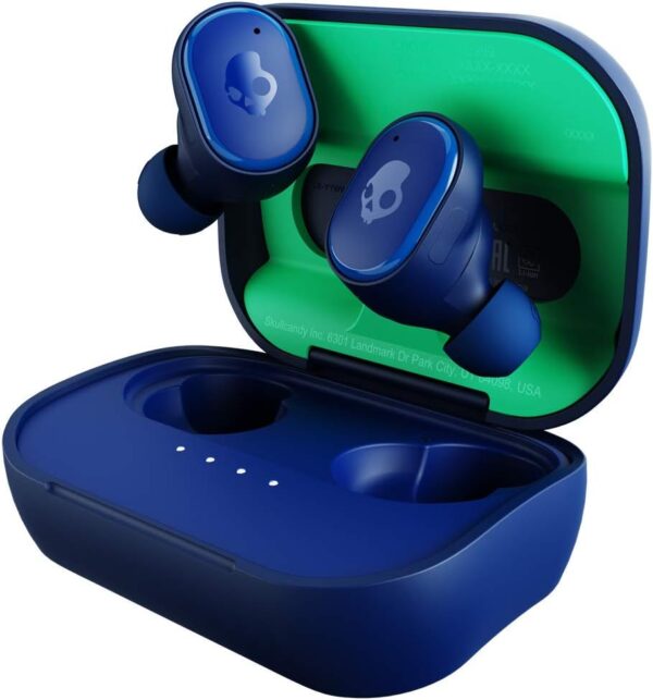 Skullcandy Grind In-Ear Wireless Earbuds, 40 Hr Battery, Skull-iQ, Alexa Enabled, Microphone, Works with iPhone Android and Bluetooth Devices - Dark Blue/Green - Image 3