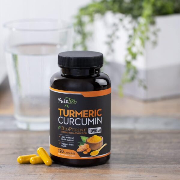 Turmeric Curcumin with BioPerine 1950mg, 95% Standardized Curcuminoids - Black Pepper for Max Absorption, Herbal Joint Support, Nature's Tumeric Extract Supplement Non-GMO - 120 Capsules - Image 9