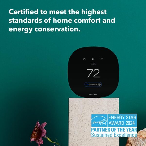 ecobee3 Lite Smart Thermostat - Programmable Wifi Thermostat - Works with Siri, Alexa, Google Assistant - Energy Star Certified - DIY Install, Black - Image 5