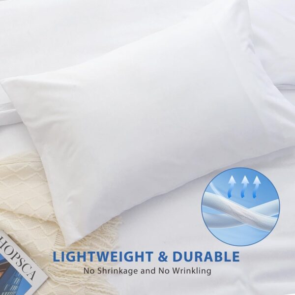 White Duvet Cover Queen Size, Soft Double Brushed Duvet Covers Set 3 Pieces, Warm Comforter Cover with Zipper Closure and 2 Pillow Cases (90"×90") - Image 7