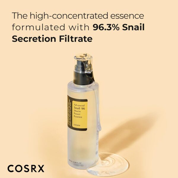 COSRX Snail Mucin 96% Power Repairing Essence 3.38 fl.oz 100ml, Hydrating Serum for Face with Snail Secretion Filtrate for Dull Skin & Fine Lines, Korean Skincare - Image 4