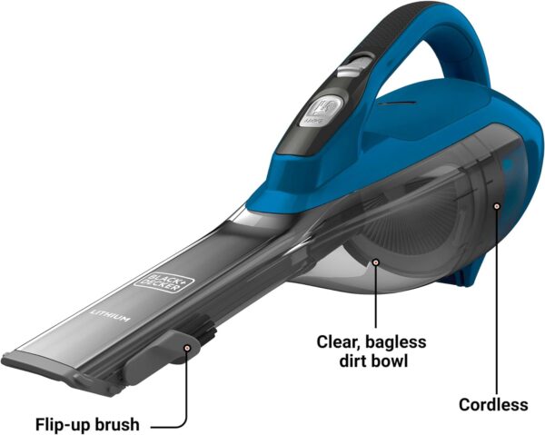 BLACK+DECKER dustbuster AdvancedClean Cordless Handheld Vacuum, Ocean Blue (​​HLVA315J22) - Image 3