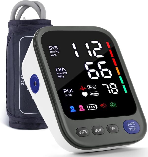 Blood Pressure Machine,Automatic Digital Upper Arm Blood Pressure Monitor with Adjustable Large Cuff Irregular Heartbeat - Image 2