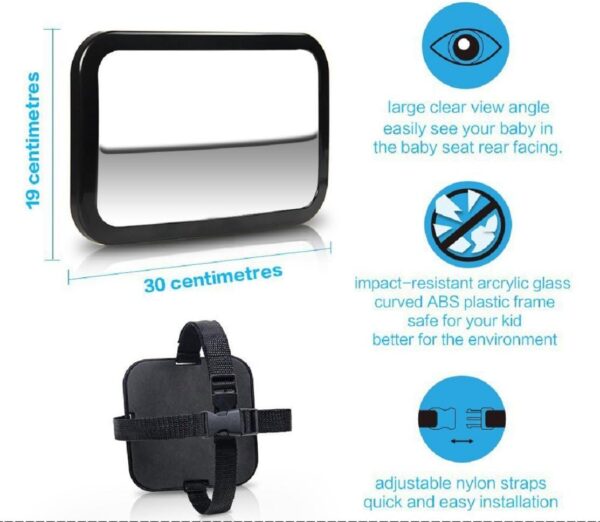 Shynerk Baby Car Mirror, Rear Facing Car Seat Mirror Safety for Infant Newborn, Baby Mirror with Wide Rearview, Shatterproof & Easy Assembled Crash Tested - Image 4