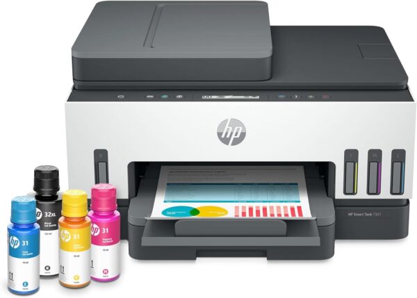 HP Smart -Tank 7301 Wireless All-in-One Cartridge-free Ink Printer, up to 2 years of ink included, mobile print, scan, copy, automatic document feeder (28B70A), Gray - Image 7