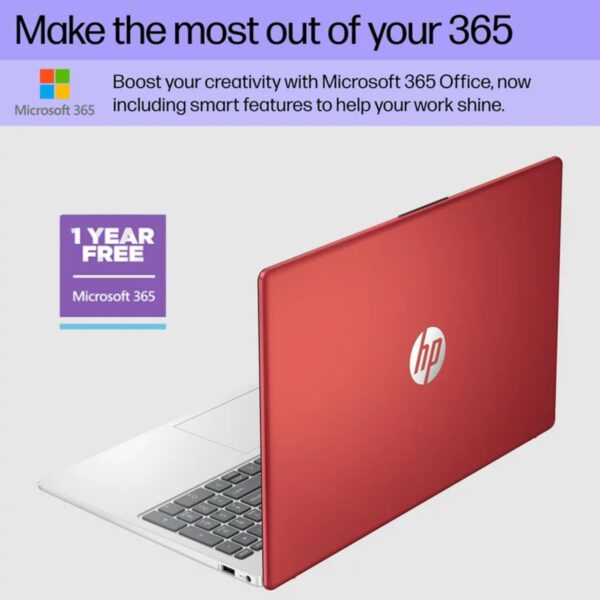 hp Newest 15.6" Anti-Glare HD Laptop, Intel Quad-core Processor, 16GB RAM, 128GB SSD+ 128GB JVQ USB Storage, Office 365 1-Year, Up to 11 hrs Long Battery, Win11 S, Scarlet Red - Image 3