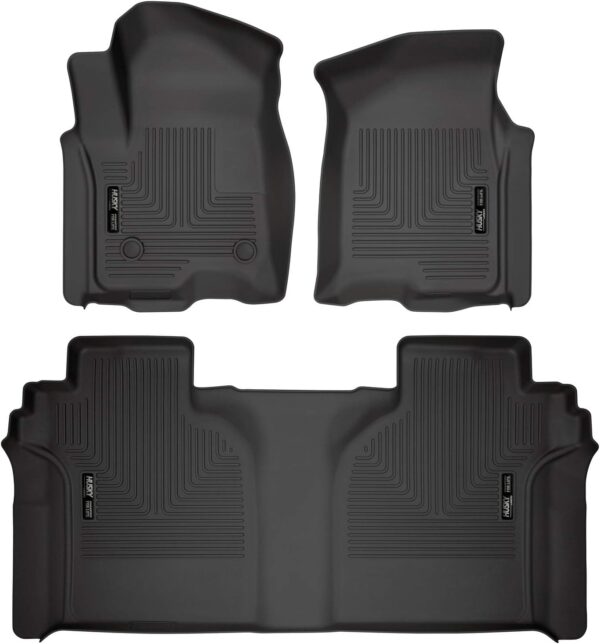 Husky Liners — Weatherbeater | Fits 2019 - 2024 Chevrolet Silverado/GMC Sierra 1500 Crew Cab, 2020 - 2024 Slv/Sra 2500/3500 Crew Cab - Front & 2nd Row - Black, 3 pcs. | 94021 - Image 2