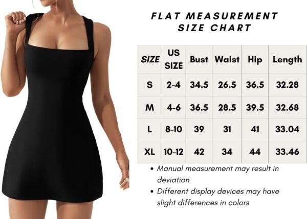 QINSEN Women's Square Neck Bodice Dress Sleeveless Tank Top Stretch Flare Mini Dresses（No Built in Shorts） - Image 7