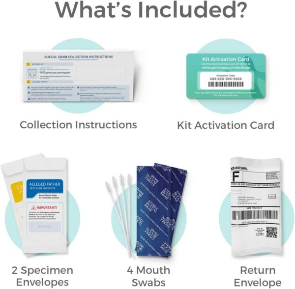 Genetrace DNA Paternity Test Kit - Lab Fees & Shipping Included - at Home Collection Kit for Father and Child - Results in 1-2 Days - Image 4