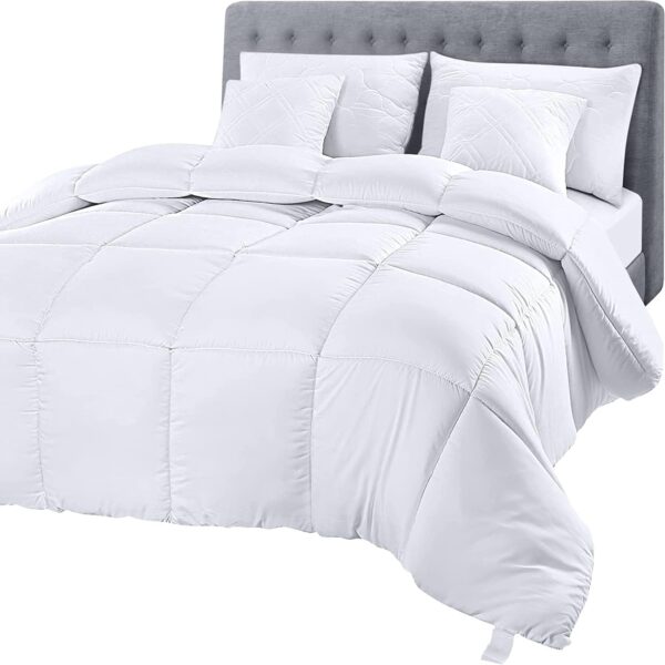 Utopia Bedding Comforter Duvet Insert - Quilted Comforter with Corner Tabs - Box Stitched Down Alternative Comforter (Queen, White) - Image 2