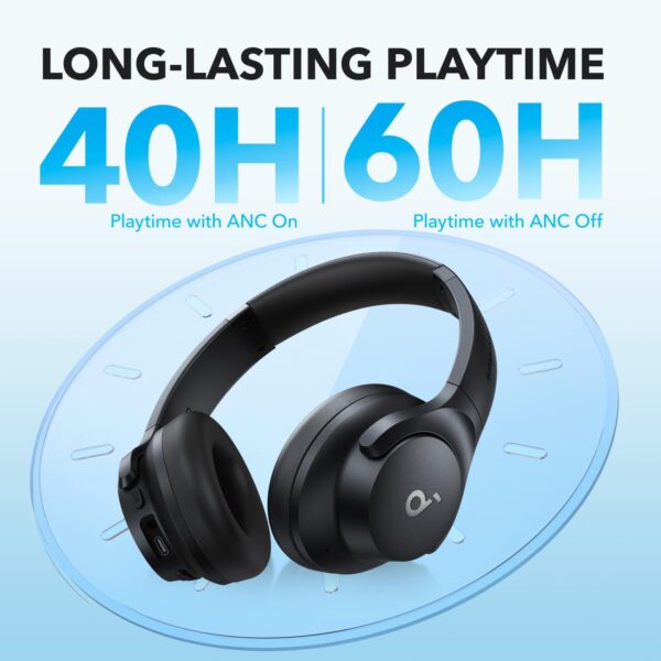 Soundcore by Anker Q20i Hybrid Active Noise Cancelling Headphones, with Life Q30 Hybrid Active Noise Cancelling Headphones with Multiple Modes, Hi-Res Sound, Custom EQ via App, 40H Playtime - Image 6