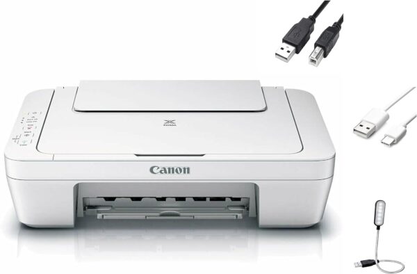 Canon PIXMA MG2522 All-in-One Color Inkjet Personal Printer, 3-in-1 Print, Scanner & Copier, Home Business Office, White + Accessories - Image 2