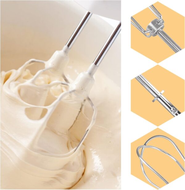 W10490648 Hand Mixer Turbo Beaters for Mixer Aid For Smoothies, Blending Soups, Shakes, Egg Whites, Replaces KHM512 KHM2B KHM9PWH5 AP5644233 W10240913 PS4082859（2 PCS） - Image 4