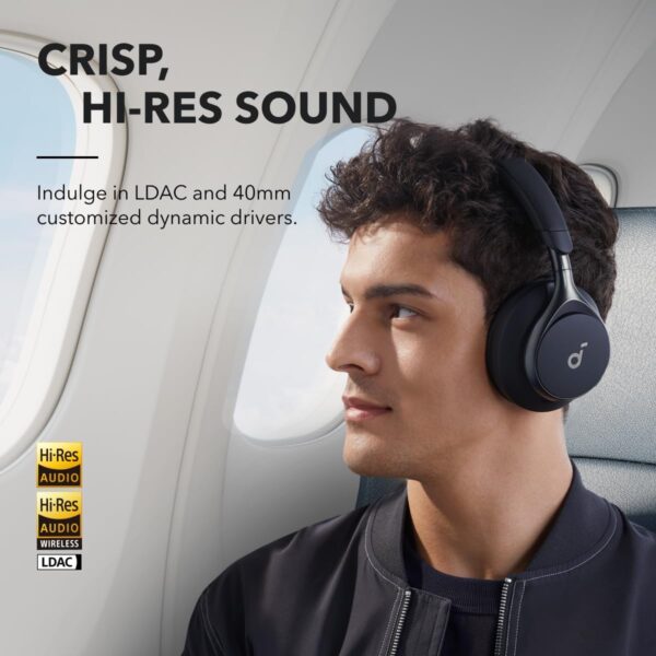 Space One Active Noise Cancelling Headphones by Anker - 40H Playtime, LDAC Hi-Res Audio, Bluetooth 5.3, Clear Calls - Image 5